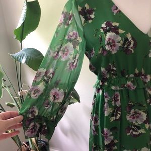 Massimo Dutti floral ruffle maxi dress